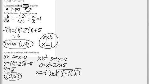 Math 122 : 5.1 #4 (College Algebra Tutorial : Quadratic Functions)