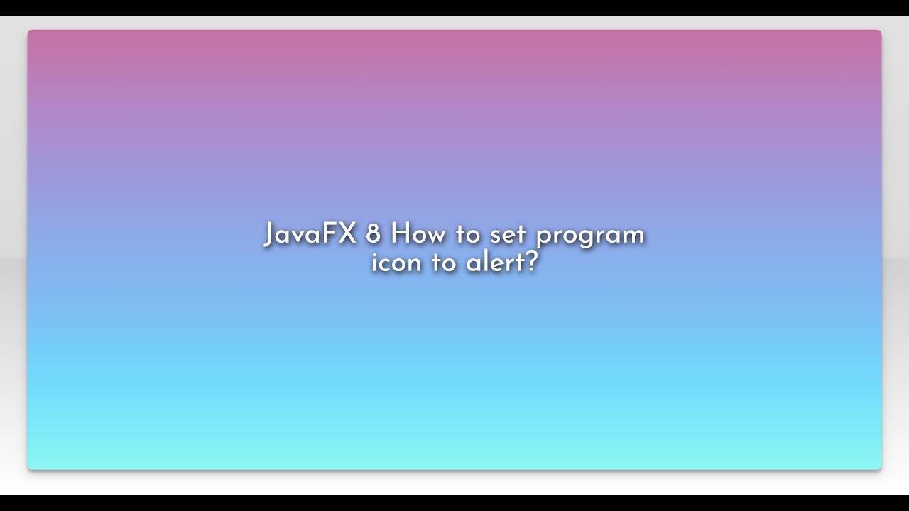 JavaFX 8 How to set program icon to alert?