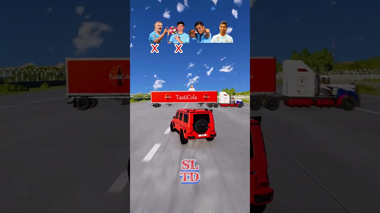 Роналду против грузовика с колой против Beamng Футбол &hearts;️😎 #beamngdrive #gaming #ronaldo #shorts