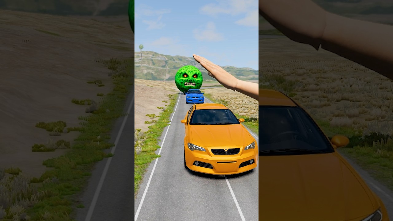 Big & Small Cars vs Giant Hand Slap - BeamNG.Drive 