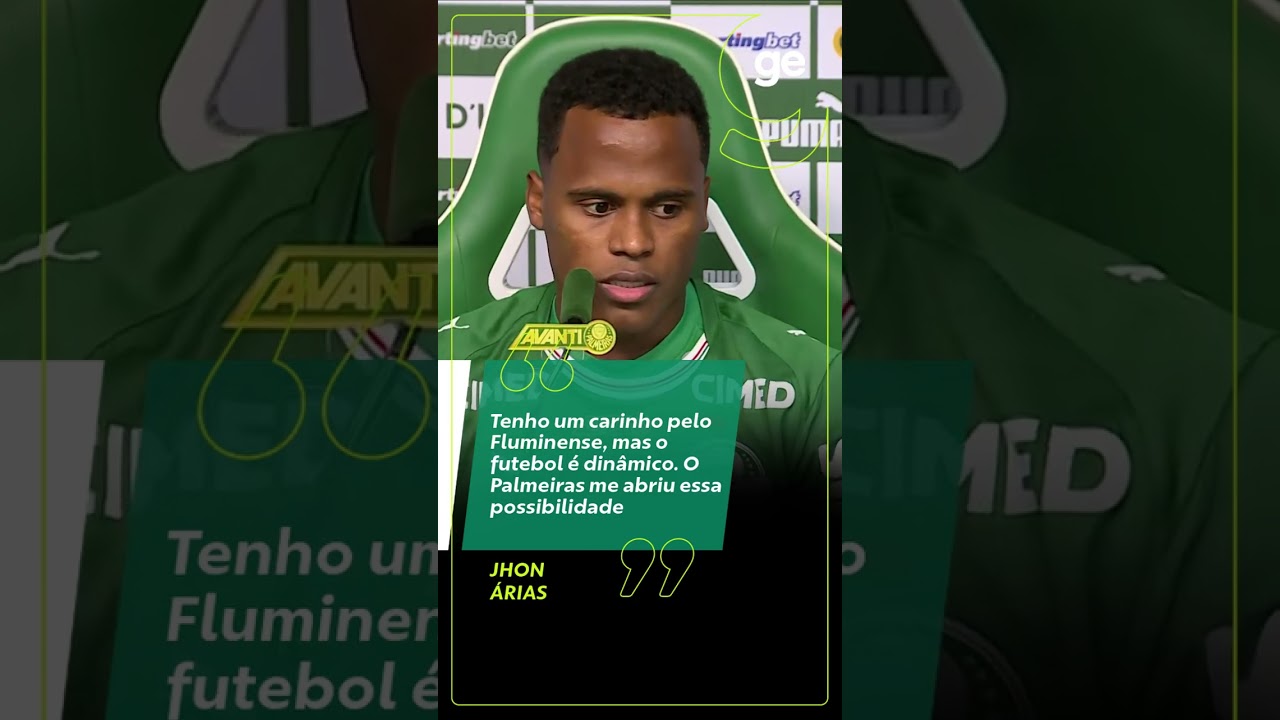 JHON ARIAS COMENTA SOBRE A ESCOLHA PELO PALMEIRAS E DESTACA CARINHO PELO FLU | #shorts | ge.globo