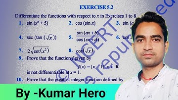 NCERT Exercise 5.2 class 12 maths solution | Differentiation class 12 maths chapter 5 | Avkalan 12th