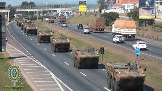 Mega comboio de Blindados do Exército Brasileiro em Curitiba