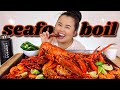 SEAFOOD BOIL MUKBANG 먹방 GIANT SHRIMP + WHOLE LOBSTER + CRAB LEGS + CRAWFISH EATING SHOW!