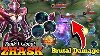 Brutal Burst Damage !! Zhask Best Build 2024!! Zhask Gameplay ~Build Top 1 Global Zhask ~ MLBB