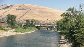 The Clark Fork River and Mount Jumbo, Missoula, Montana on September 2, 2017