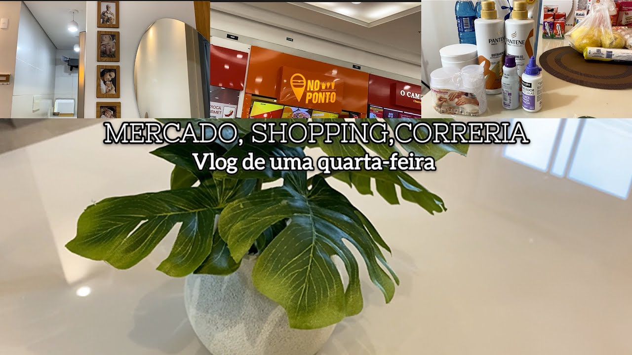 VLOG de quarta, MERCADO, SHOPPING, TRABALHO coloquei os quadrinhos na parede e as pedrinhas no vaso 