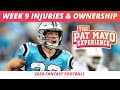 2020 Fantasy Football Week 9 Rankings Update | NFL Week 9 Injuries | Week 9 DraftKings Ownership