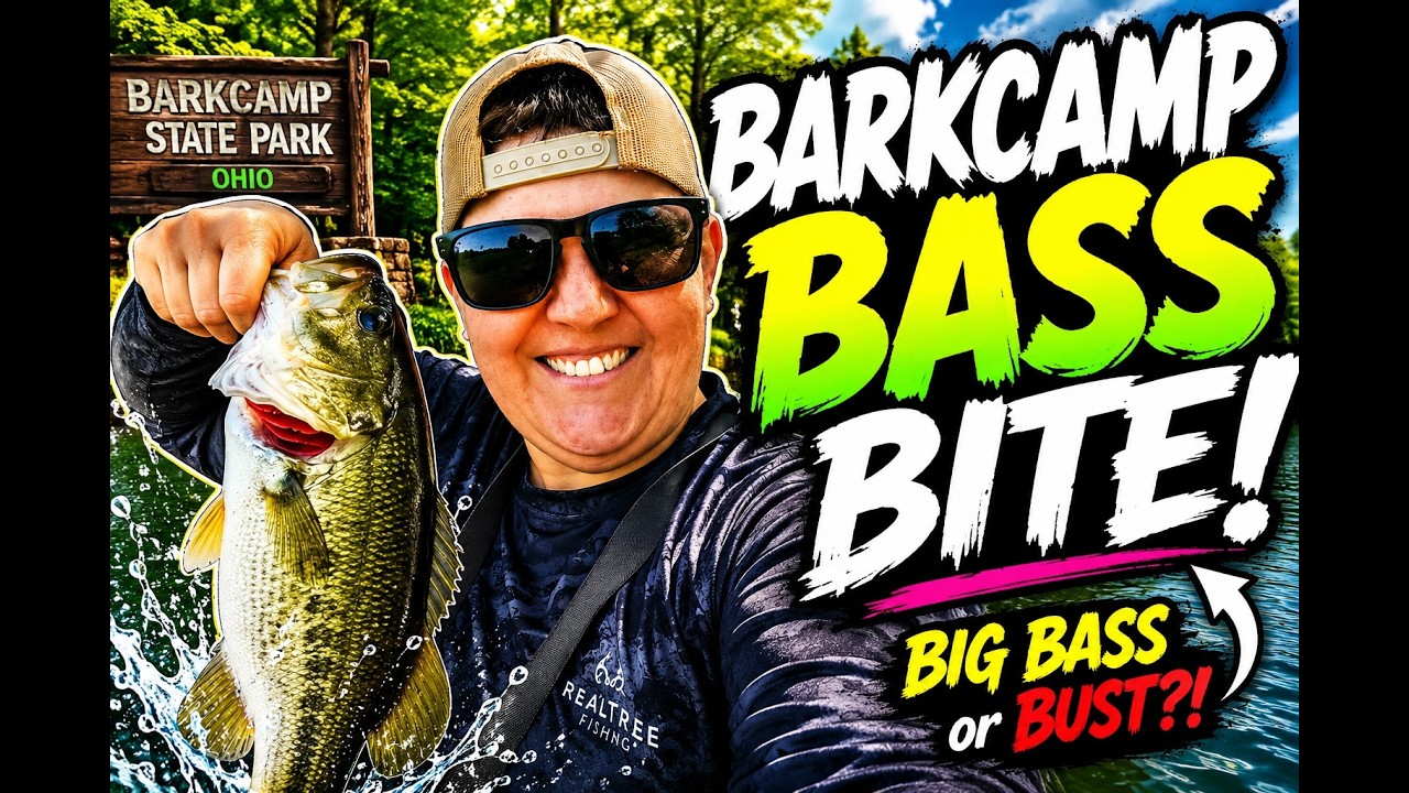 BASS FISHING at Barkcamp State Park! BIG Hits & Tough Conditions! 🎣