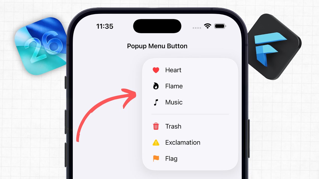 Flutter Liquid Glass iOS 26 - Popup Menu Tutorial - YouTube