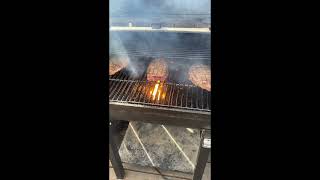 Cooking big thick steaks in Alaska on the pitt boss
