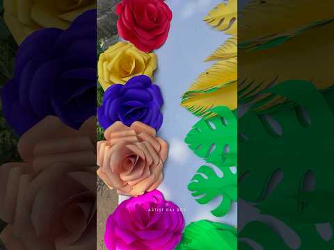 Paper Flower craft #paperflower #papercraft #craftdecoration #rajartwork #shorts