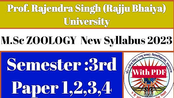 M.Sc Zoology Syllabus & Subjects || Semester - 3 ||  सम्पूर्ण जानकारी | M.Sc Syllabus 2023