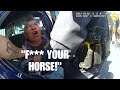 60 Year Old Hits Officers Horse & Gets Mad When Officers Arrest Him