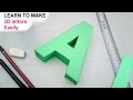 how to make 3d letters from paper, letter A