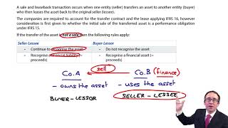 Leases - sale and leaseback - ACCA Financial Reporting (FR)