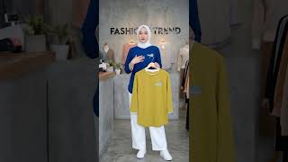 Atasan Kaos Wanita Nameera Motif Bulu #shortsid #tiktokvideo #shopeevidio
