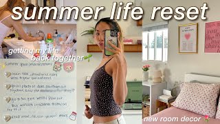 SUMMER LIFE RESET🌱🎀deep cleaning my entire room| redecorating| goal setting \& life organization