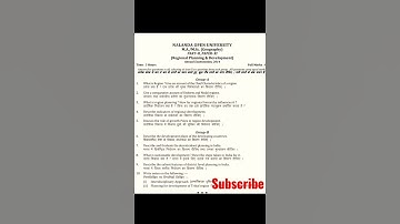 NOU MA Geography|Paper XI| Part-ll |Regional Planning & Development  | 10 Years PYQ (2011-2020)