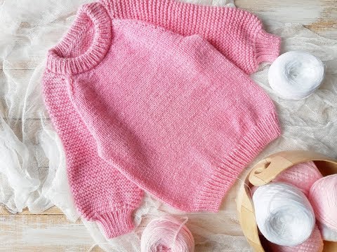 Вязаный свитер для девочки 1 год спицами с описанием