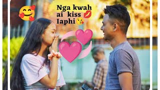 Long ngan kiss 💋🍫 iaphi🤭/asking girls for a kiss💋 prank in Shillong 😂#india #funnyvideo #prank