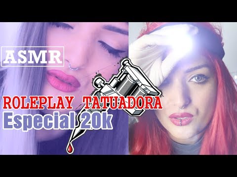 ASMR ESPAÑOL | ESPECIAL 20000 suscriptores! TATUAJE CON NATASHA Y SU AMIGA 💉Relajante,Real y Sensual