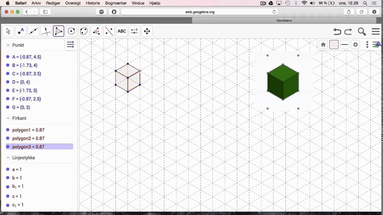 Tegn isometriske tegninger i GeoGebra - YouTube