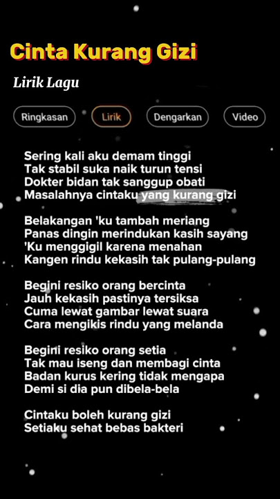 Download lagu Lirik Lagu Cinta Kurang Gizi #liriklagu