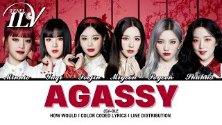 How Would (G)I-DLE OT6 sing AGASSY by SOOJIN | Color Coded Lyrics + Line Distribution