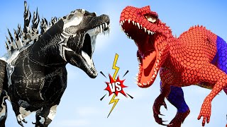Spider-Man Indominus Rex vs. Venom Godzilla &amp; Big Super Hero Dinosaurs Fight