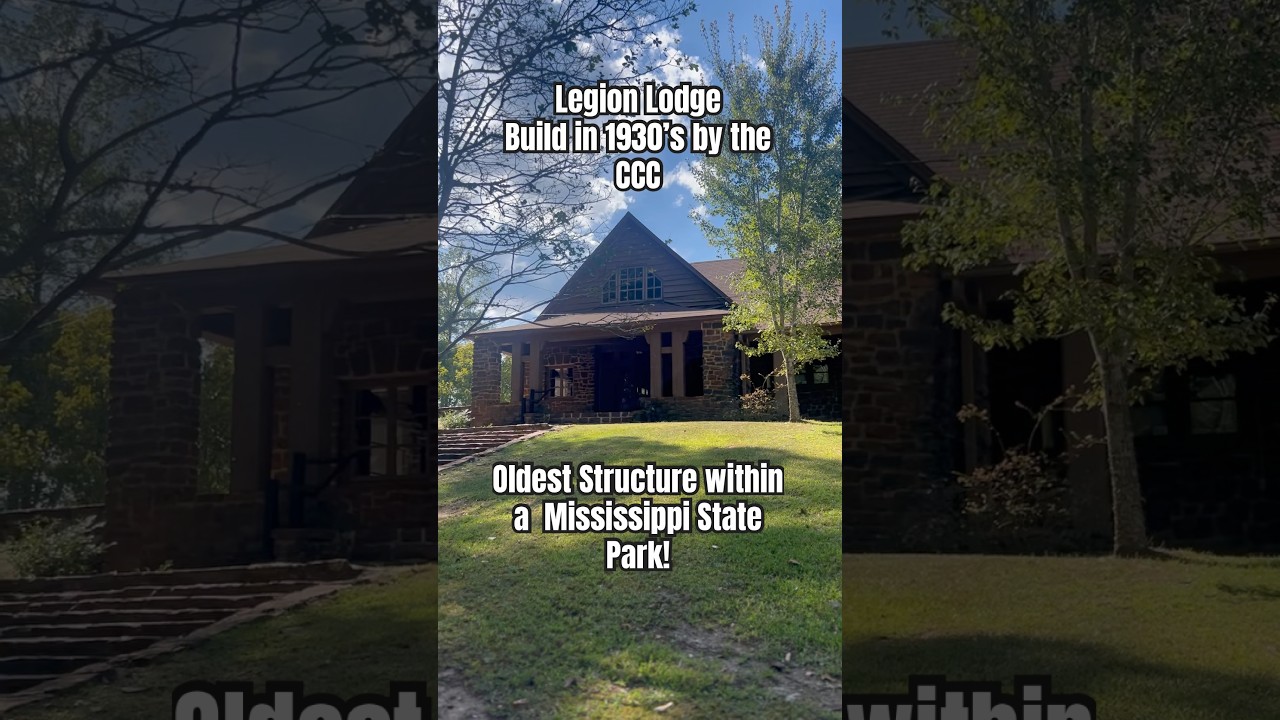Legion Lodge, build in 1930’s, is the oldest structure within a Mississippi State Park! 