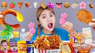 Thử thách thức ăn bằng biểu tượng cảm xúc MUKBANG HIU MUKBANG HIU