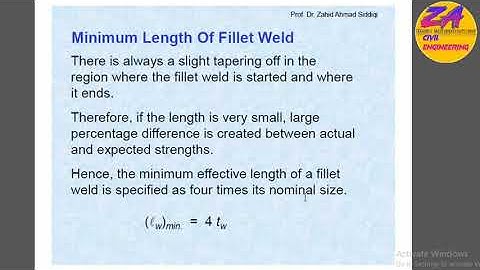 Minimum Weld Size For Fillet Welding || Steel Member Design
