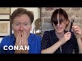 Conan Gives Lizzy Caplan A Haircut Over Zoom | CONAN on TBS