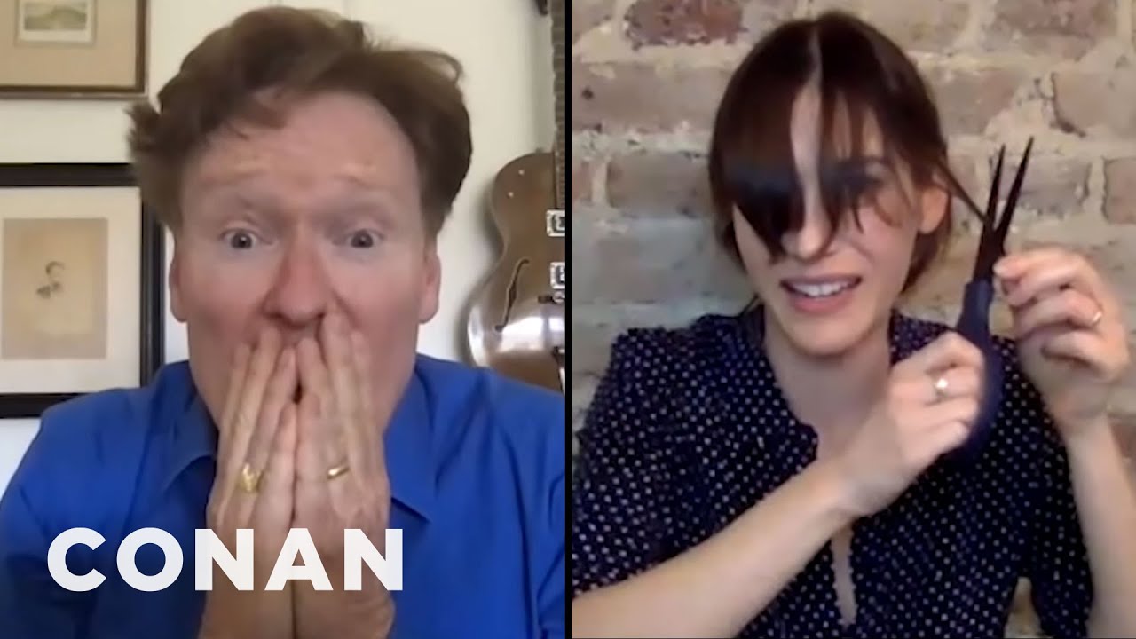 Conan Gives Lizzy Caplan A Haircut Over Zoom - CONAN on TBS