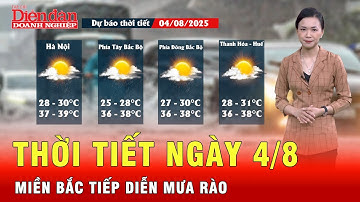 Thời tiết ngày 4/8: Miền Bắc tiếp diễn mưa rào, vùng núi có nơi mưa rất to | Tin tức 24h