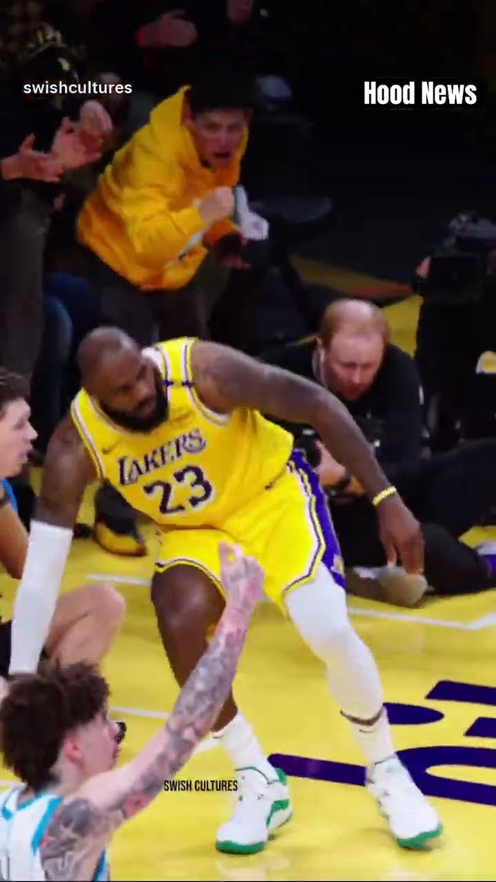 He’s 40 #hoodnews #lebronjames #lakers #dunk #poster #trending #viralvideo #basketball #how #wow #us