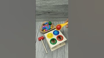 Oddly Satisfying Sorting Wooden Balls ▶️🔴🔵 #satisfying #asmr #marble