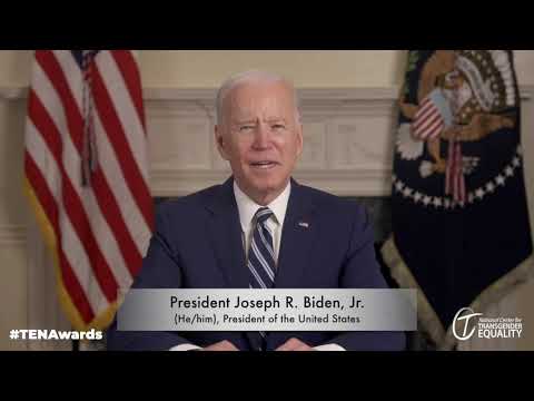 President Joe Biden speaks to transgender people at the NCTE Trans Equality Now Awards