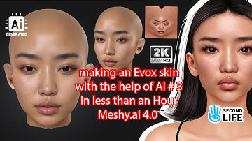 (AI)#3 Meshy #ai Artificial intelligence  using AI Mesh generator to Craft an EVOX Second Life Skin