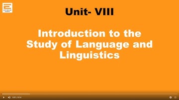 TNTET COMPETITIVE EXAM UGTRB | ENGLISH | UNIT 8 - INTRODUCTION TO LANGUAGE AND LINGUISTICS