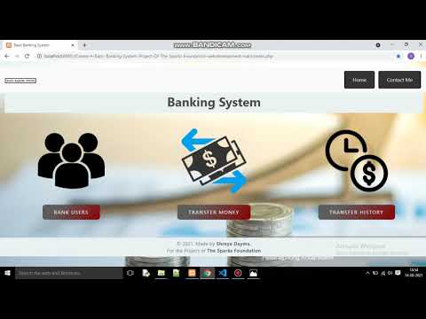 Basic Banking System | Web Development | Task1 | The Sparks Foundation | Shreya Dayma