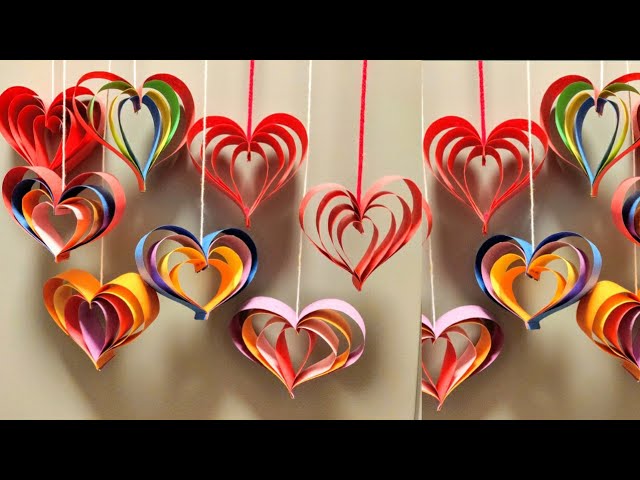 How to make paper hearts to hang in your home
