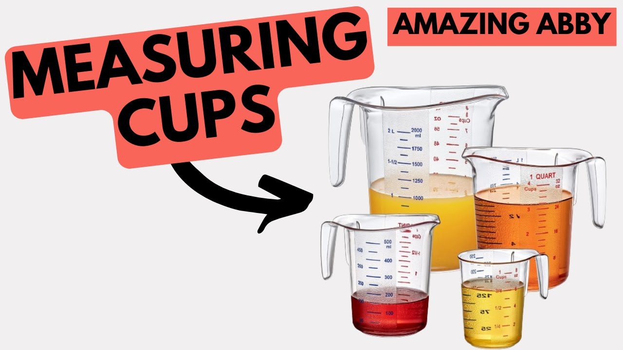 Amazing Abby - Melissa - Unbreakable Plastic Measuring Cups (4-Piece Set),  Food-Grade Measuring Jugs, 1/2/4/8-Cup Capacity, Stackable and