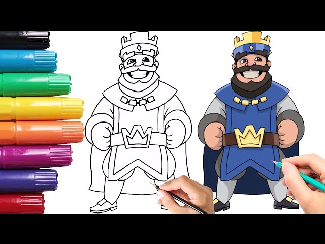 How To Draw the Clash Royale King - Laughing - Step By Step 