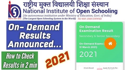 Nios on demand result 2021| How to check nios result | Sehrish Institute 🇮🇳