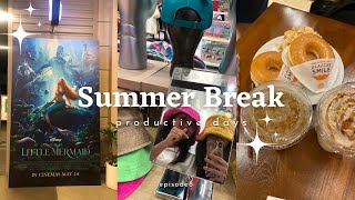 productive summer break vlog 🐼 | watching the little mermaid, cafe hopping, badminton etc.