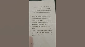 Management information systems questions paper bba 3rd semester