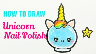 HOW TO DRAW NAIL POLISH ? | Easy & Cute Unicorn Nail Polish Drawing Tutorial For Beginner