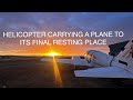 HELICOPTER LIFTING PLANE - PA-31 NAVAJO VHBTD - Flying to its final resting place 03/2026